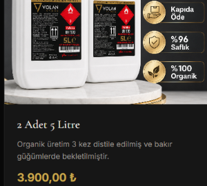 Volan %96.6 Tarımsal Etil Alkol (2 Adet 5 Litre - 10L)